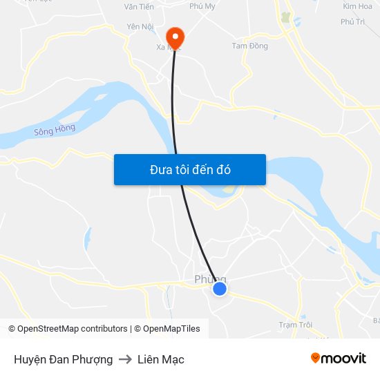 Huyện Đan Phượng to Liên Mạc map