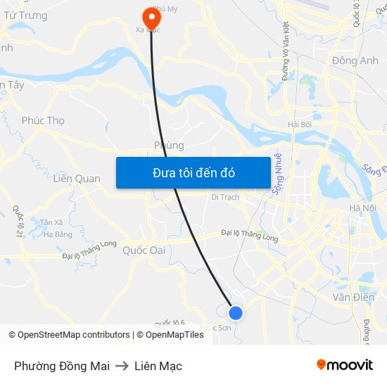 Phường Đồng Mai to Liên Mạc map