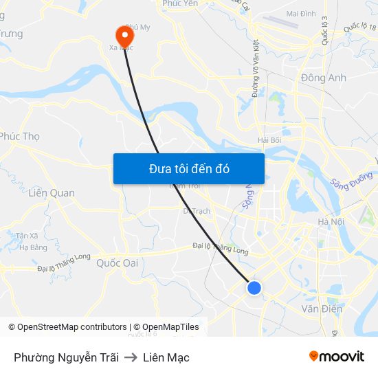 Phường Nguyễn Trãi to Liên Mạc map