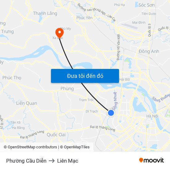 Phường Cầu Diễn to Liên Mạc map