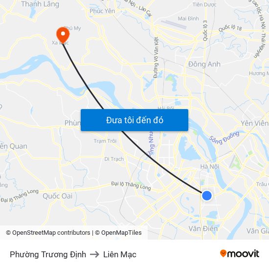 Phường Trương Định to Liên Mạc map