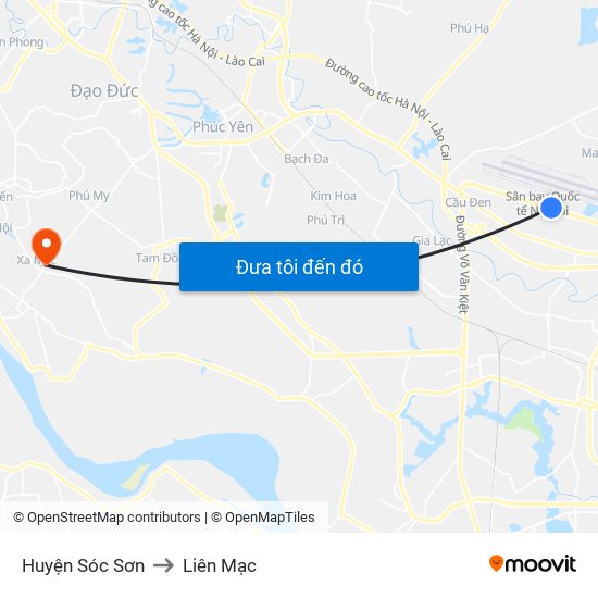 Huyện Sóc Sơn to Liên Mạc map