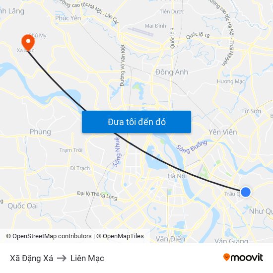 Xã Đặng Xá to Liên Mạc map