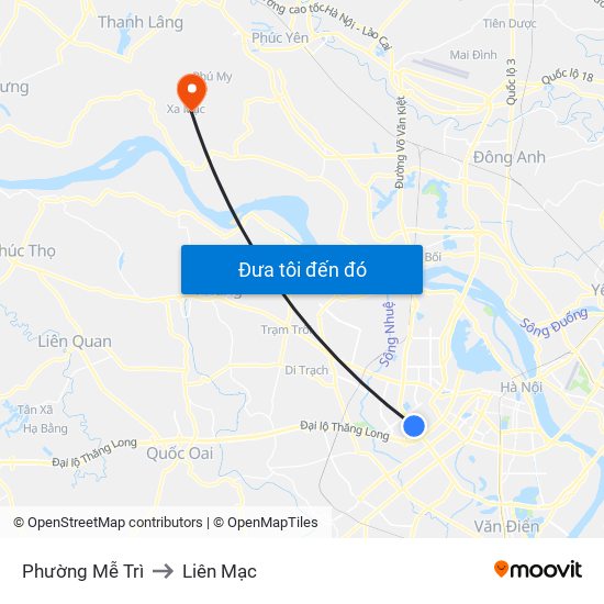 Phường Mễ Trì to Liên Mạc map