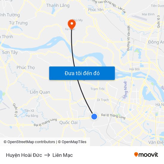 Huyện Hoài Đức to Liên Mạc map