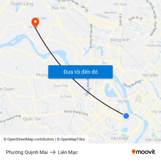 Phường Quỳnh Mai to Liên Mạc map