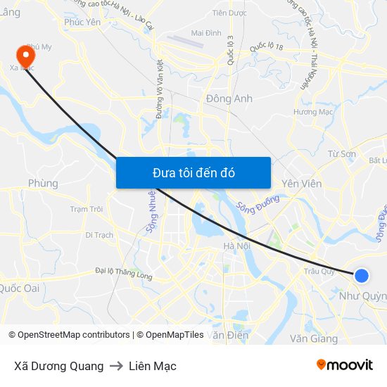 Xã Dương Quang to Liên Mạc map