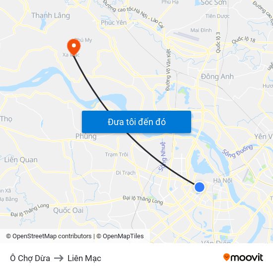 Ô Chợ Dừa to Liên Mạc map