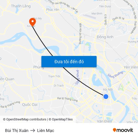 Bùi Thị Xuân to Liên Mạc map