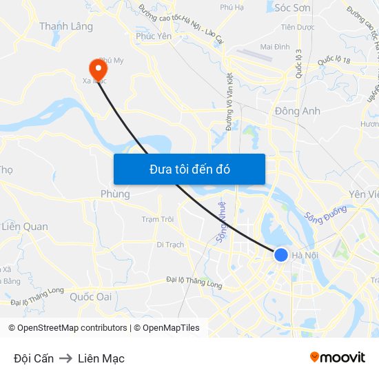 Đội Cấn to Liên Mạc map