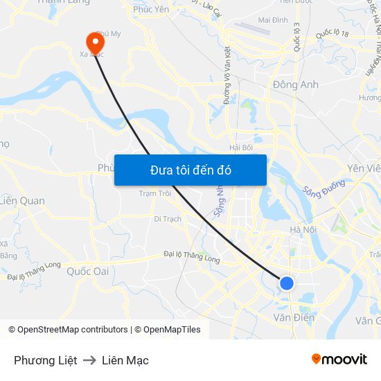 Phương Liệt to Liên Mạc map