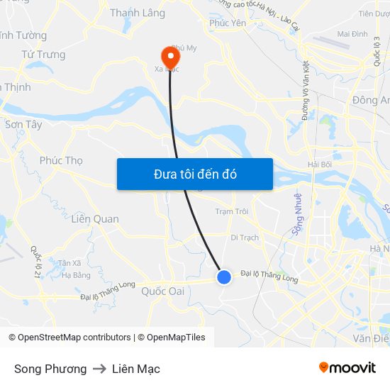 Song Phương to Liên Mạc map