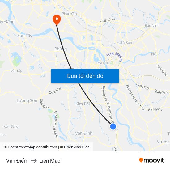 Vạn Điểm to Liên Mạc map