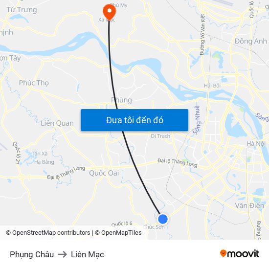 Phụng Châu to Liên Mạc map