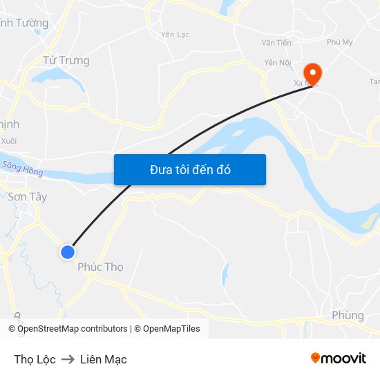 Thọ Lộc to Liên Mạc map
