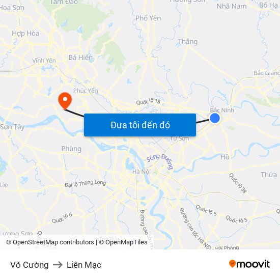 Võ Cường to Liên Mạc map