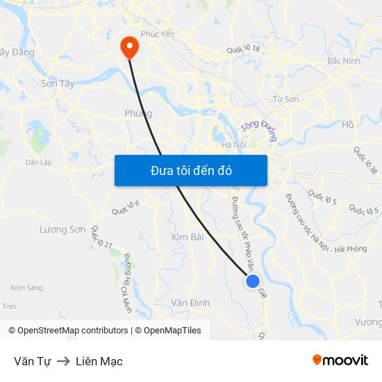 Văn Tự to Liên Mạc map