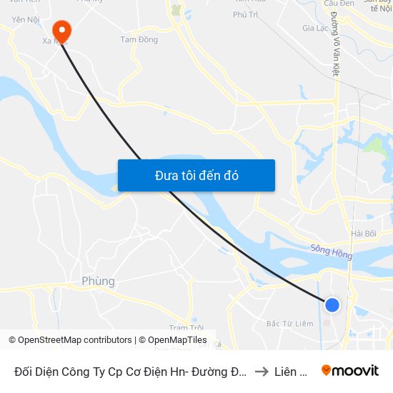 Đối Diện Công Ty Cp Cơ Điện Hn- Đường Đức Thắng to Liên Mạc map