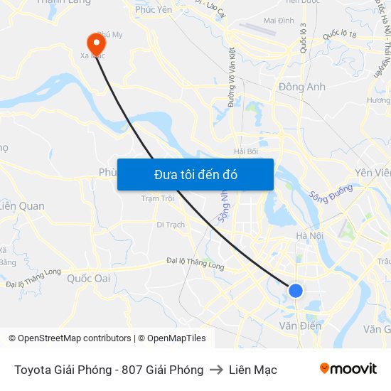 Toyota Giải Phóng - 807 Giải Phóng to Liên Mạc map