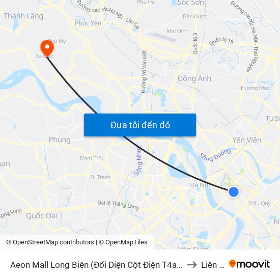 Aeon Mall Long Biên (Đối Diện Cột Điện T4a/2a-B Đường Cổ Linh) to Liên Mạc map