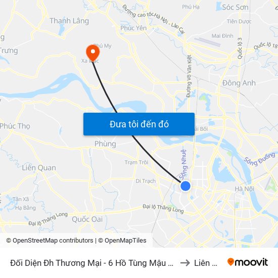Đối Diện Đh Thương Mại - 6 Hồ Tùng Mậu (Cột Sau) to Liên Mạc map