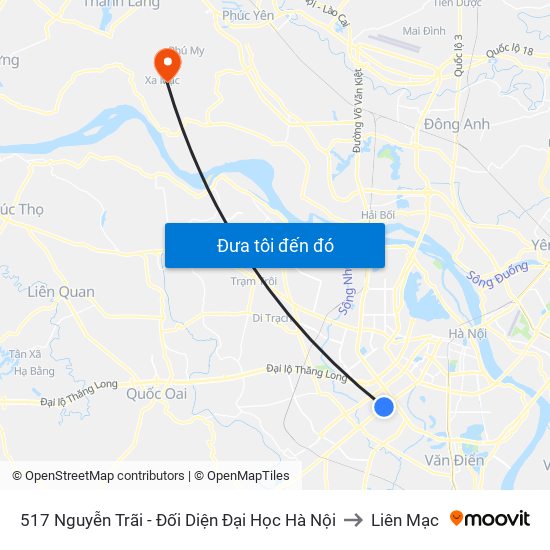 517 Nguyễn Trãi - Đối Diện Đại Học Hà Nội to Liên Mạc map