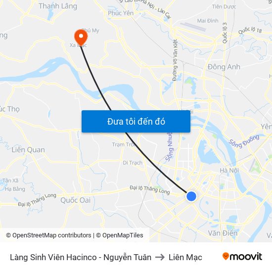 Làng Sinh Viên Hacinco - Nguyễn Tuân to Liên Mạc map