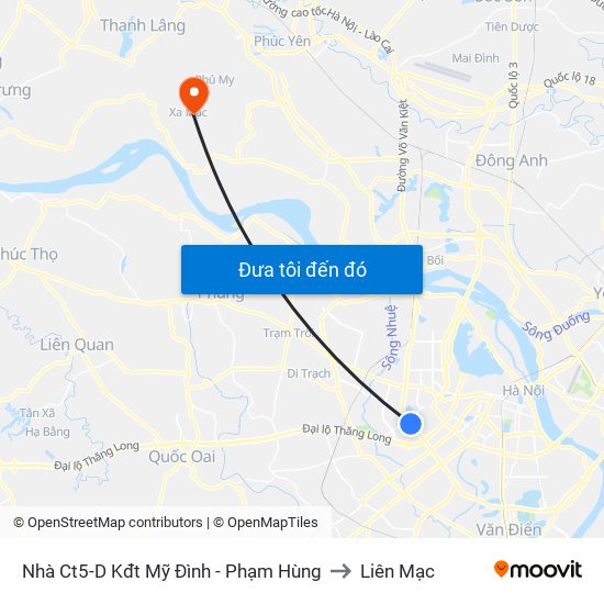 Nhà Ct5-D Kđt Mỹ Đình - Phạm Hùng to Liên Mạc map