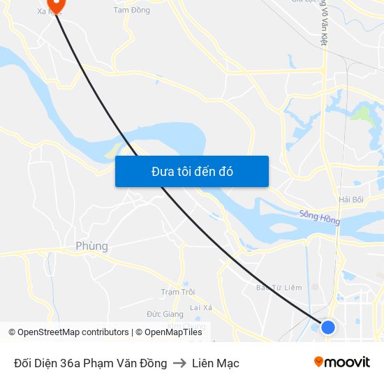 Đối Diện 36a Phạm Văn Đồng to Liên Mạc map