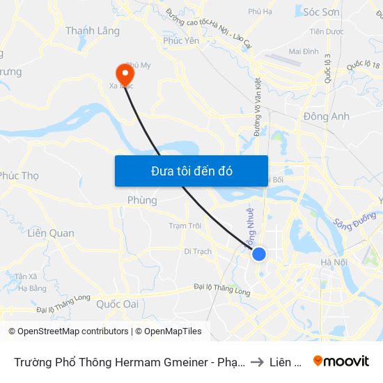 Trường Phổ Thông Hermam Gmeiner - Phạm Văn Đồng to Liên Mạc map