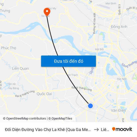 Đối Diện Đường Vào Chợ La Khê (Qua Ga Metro La Khê) - 405 Quang Trung (Hà Đông) to Liên Mạc map