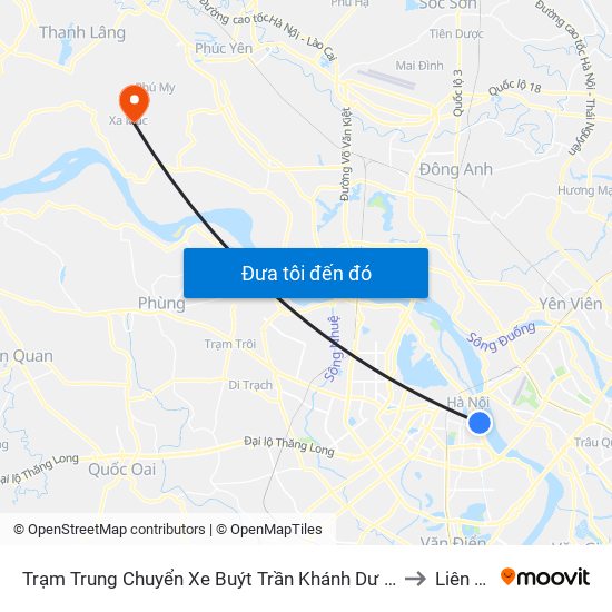 Trạm Trung Chuyển Xe Buýt Trần Khánh Dư (Khu Đón Khách) to Liên Mạc map