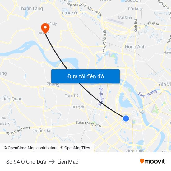 Số 94 Ô Chợ Dừa to Liên Mạc map