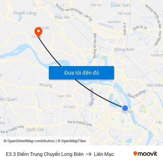 E3.3 Điểm Trung Chuyển Long Biên to Liên Mạc map