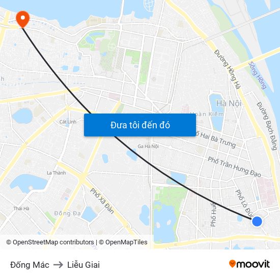 Đống Mác to Liễu Giai map