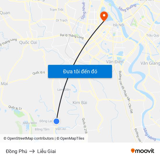 Đồng Phú to Liễu Giai map