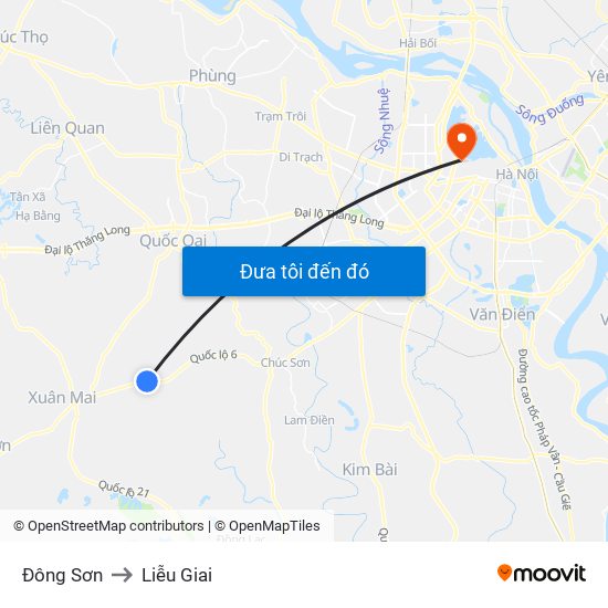 Đông Sơn to Liễu Giai map