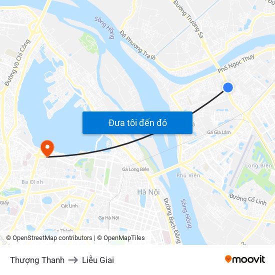 Thượng Thanh to Liễu Giai map