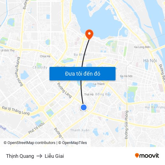 Thịnh Quang to Liễu Giai map