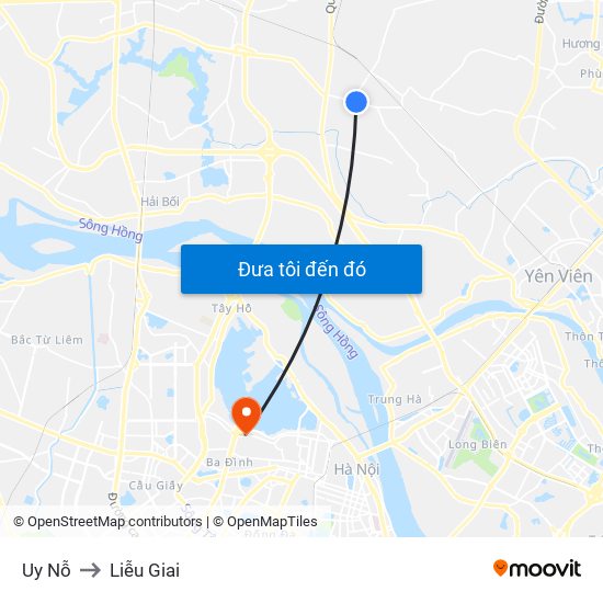 Uy Nỗ to Liễu Giai map