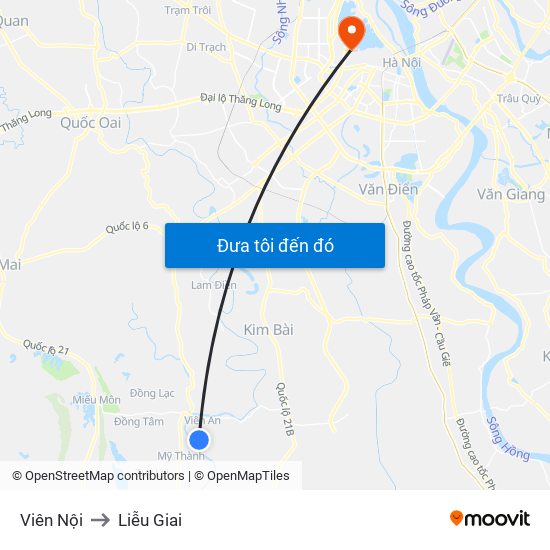 Viên Nội to Liễu Giai map