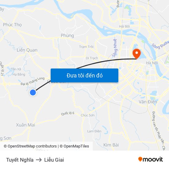 Tuyết Nghĩa to Liễu Giai map