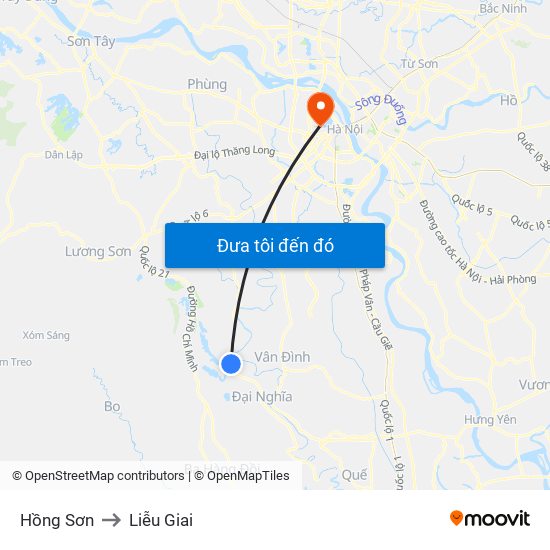 Hồng Sơn to Liễu Giai map