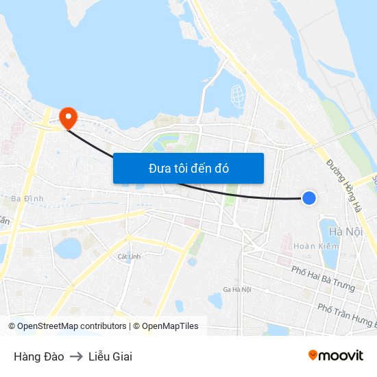 Hàng Đào to Liễu Giai map