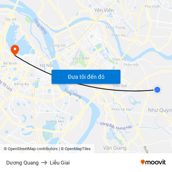 Dương Quang to Liễu Giai map