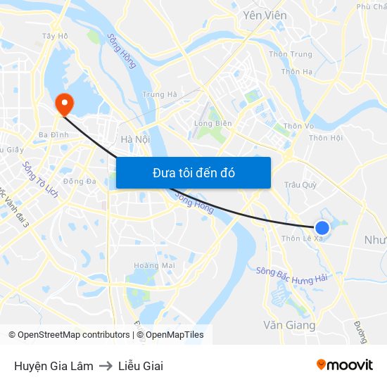 Huyện Gia Lâm to Liễu Giai map
