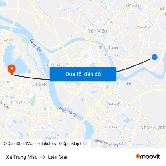 Xã Trung Mầu to Liễu Giai map