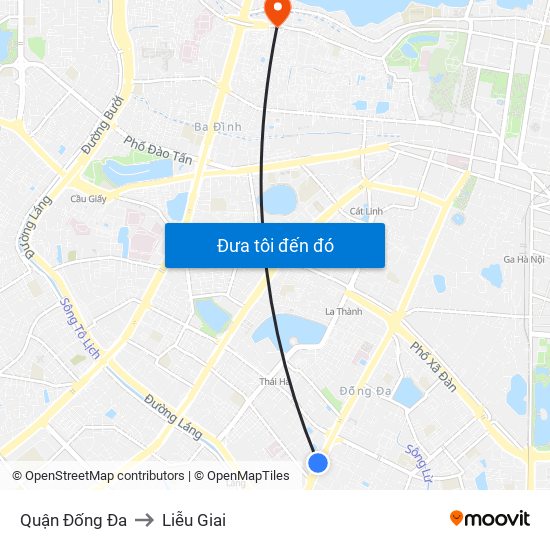 Quận Đống Đa to Liễu Giai map