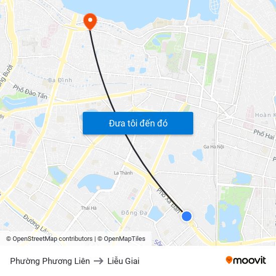 Phường Phương Liên to Liễu Giai map