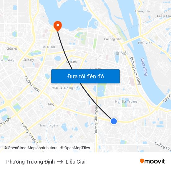 Phường Trương Định to Liễu Giai map